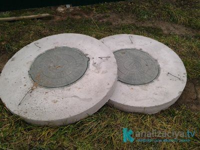 Крышка септика из железобетонных колец 