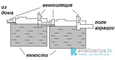 Схема септика их еврокубов 
