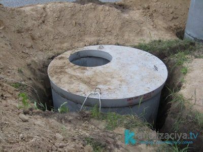 Установка септика из бетонных колец
