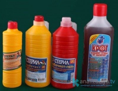 Жидкие средства для прочистки труб 