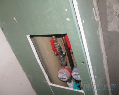 Конструкция для закрытия труб в туалете из гипсокартона 