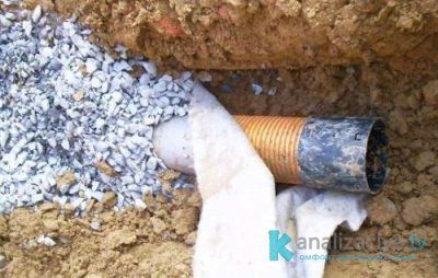 Монтаж гофрированной дренажной трубы 