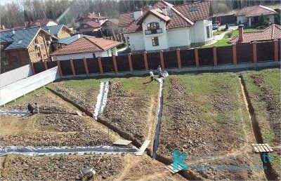  Устройство глубинного дренажа участка от грунтовых вод в виде 
