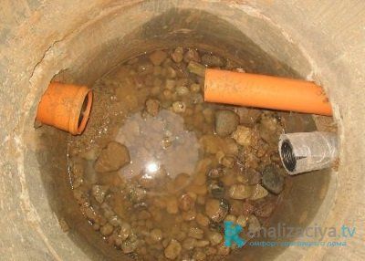 Фильтрующая подушка септика из бетонных колец 