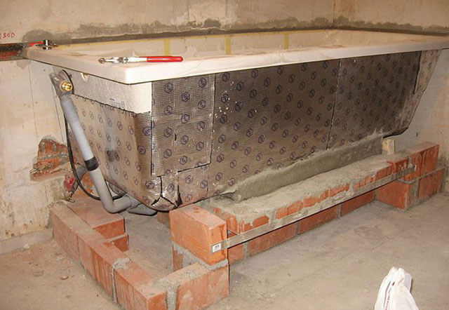 сборка каркаса акриловой ванны
