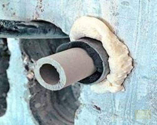 Ввод трубы в дом