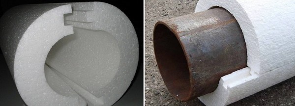 Пенополистирольная скорлупа для труб