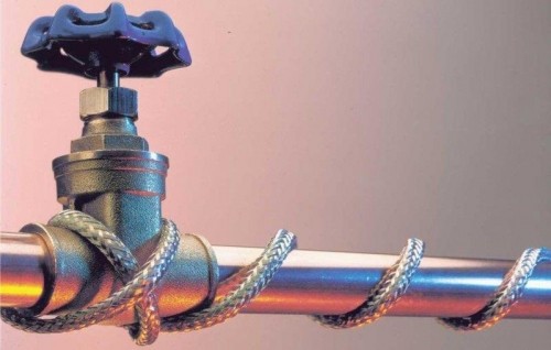 Обогрев трубы при помощи кабеля